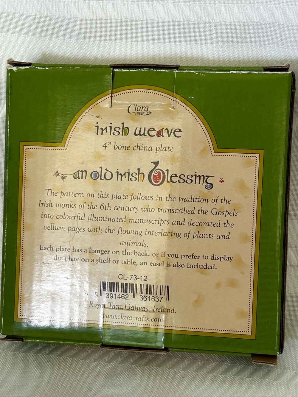 In Box Clara Bone China Irish Blessing Wall Plate Celtic Knot Home Wall Decor
